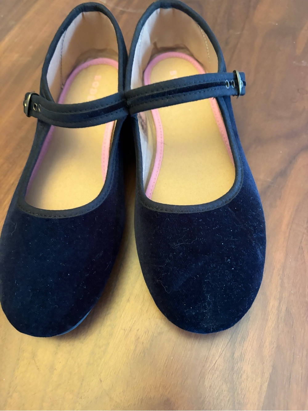 Womens Boden Navy velvet Mary Jane Shoes with Strap